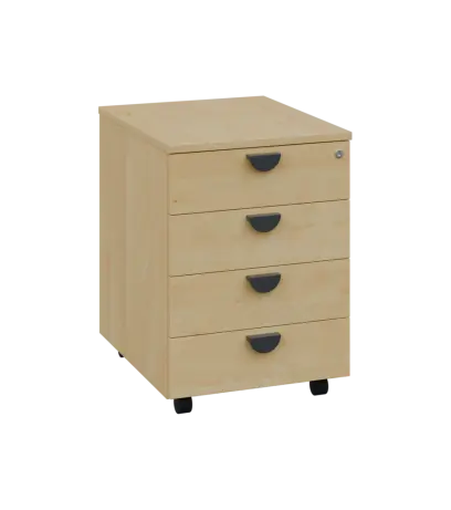 TKC - 01 kontejner pojízdný, 4-zásuvkový, deska 18 mm, centrální zámek, javor horský